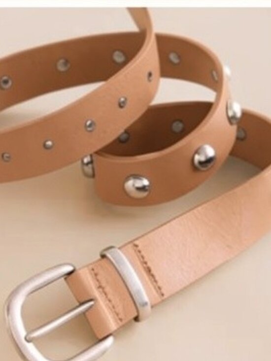 NWT Free People Rhodes Stud Belt in Cantaloupe